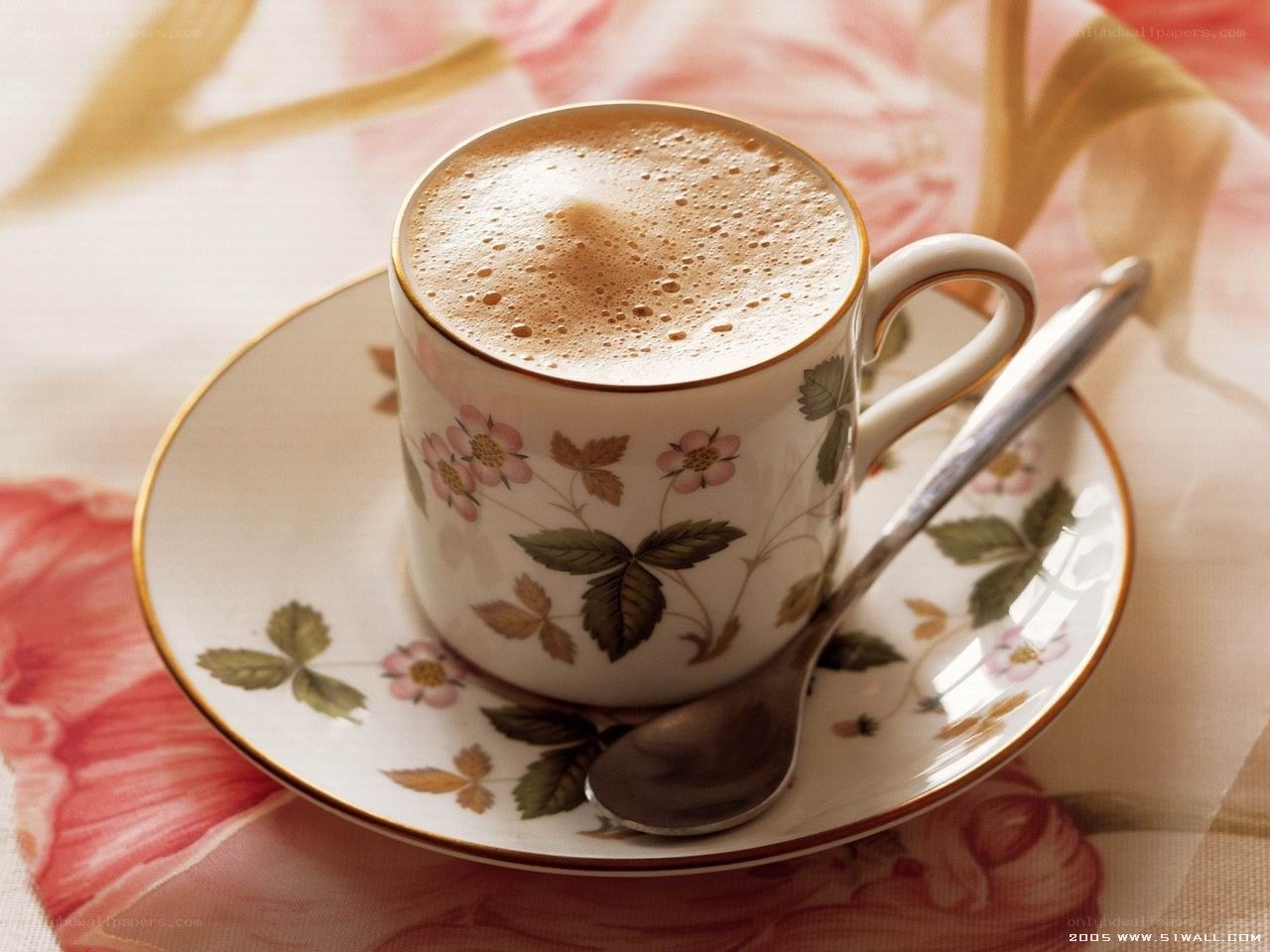 coffee cup with floral design