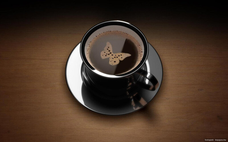 Coffee Cup with Foam Art — Brown, Calm