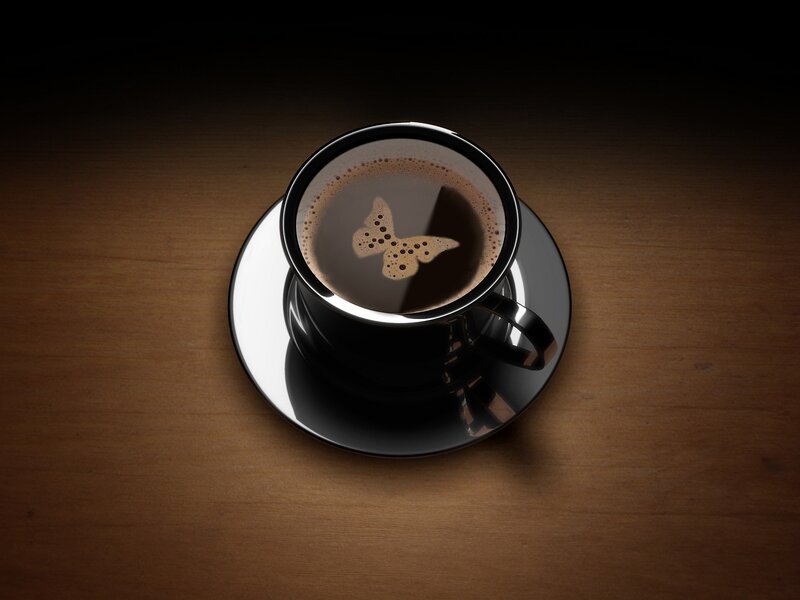 Coffee Cup with Foam Art — Brown
