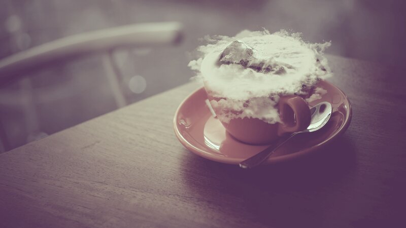 Coffee Cup with Foam — Purple