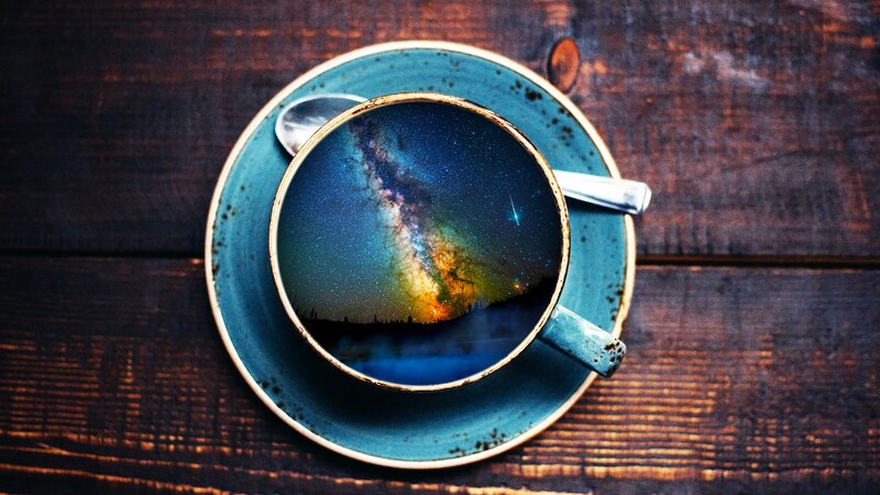 Coffee Cup with Galaxy — Blue