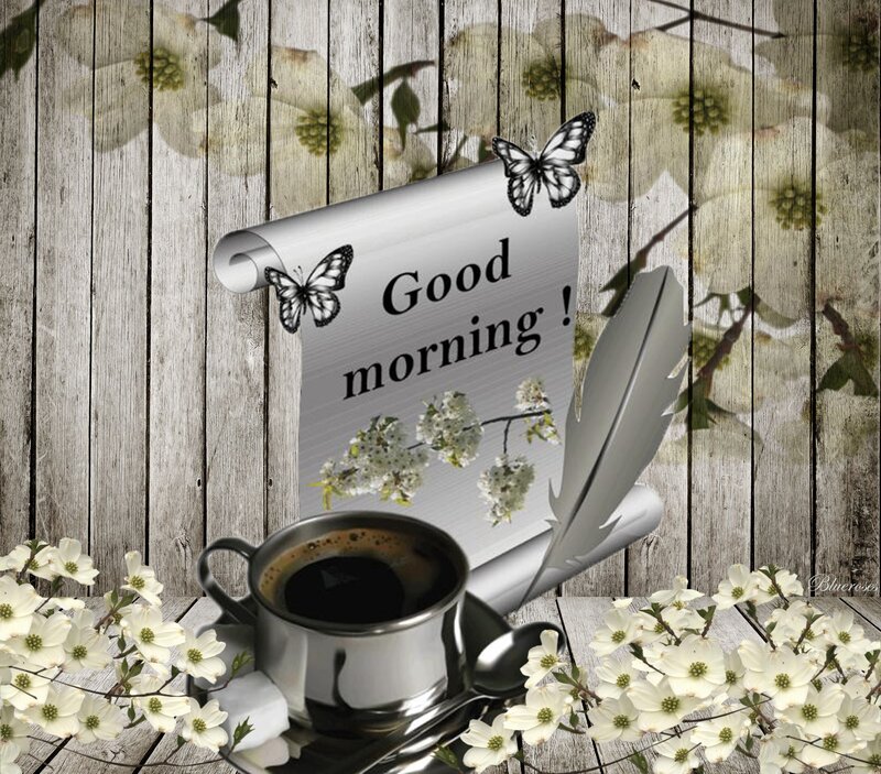 Coffee Cup with Good Morning Sign