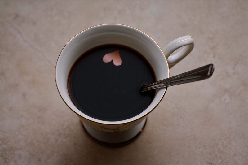 Coffee Cup with Heart — Brown, Calm, Photograph, Spoon