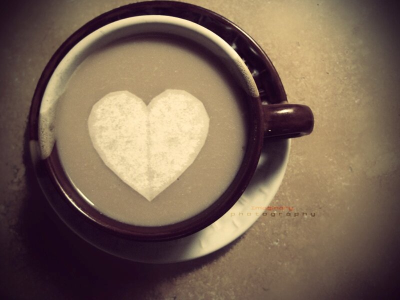 Coffee Cup with Heart — Brown, Calm, Photograph