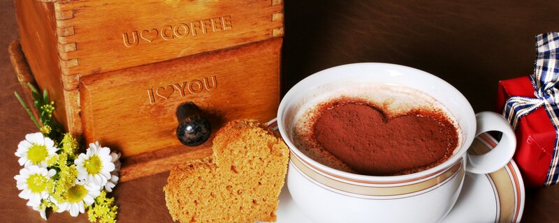 Coffee Cup with Heart — Brown, Cozy, Morning