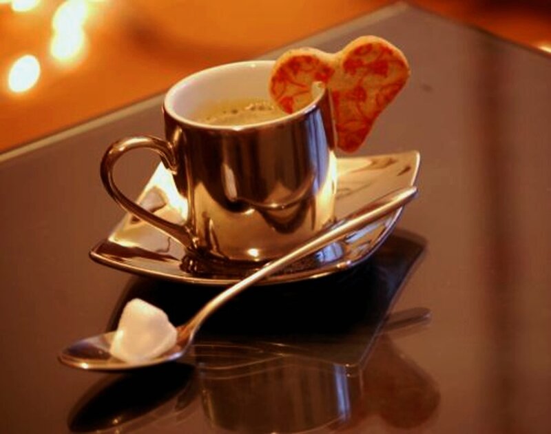 Coffee Cup with Heart Cookie