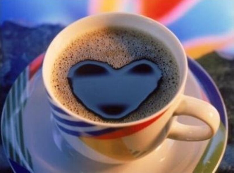 Coffee Cup with Heart Foam — Brown, Calm, Morning