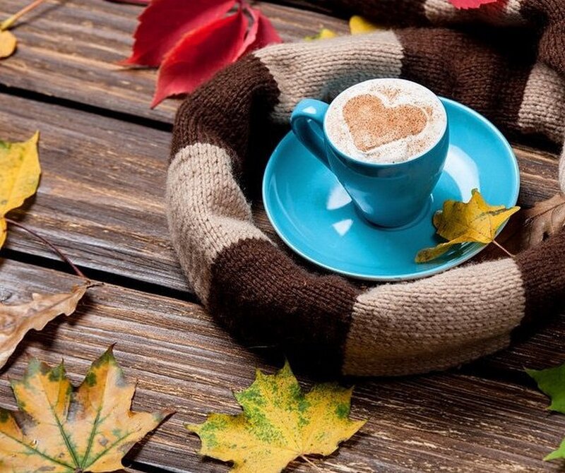 Coffee Cup with Heart Foam — Brown, Cozy