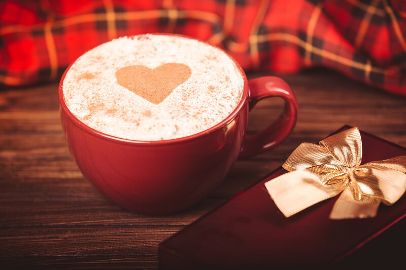 Coffee Cup with Heart — Red, Cozy, Photograph, Gift Box