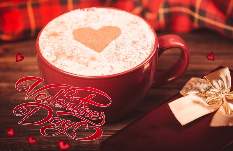 Coffee Cup with Heart — Red, Romantic, Photograph