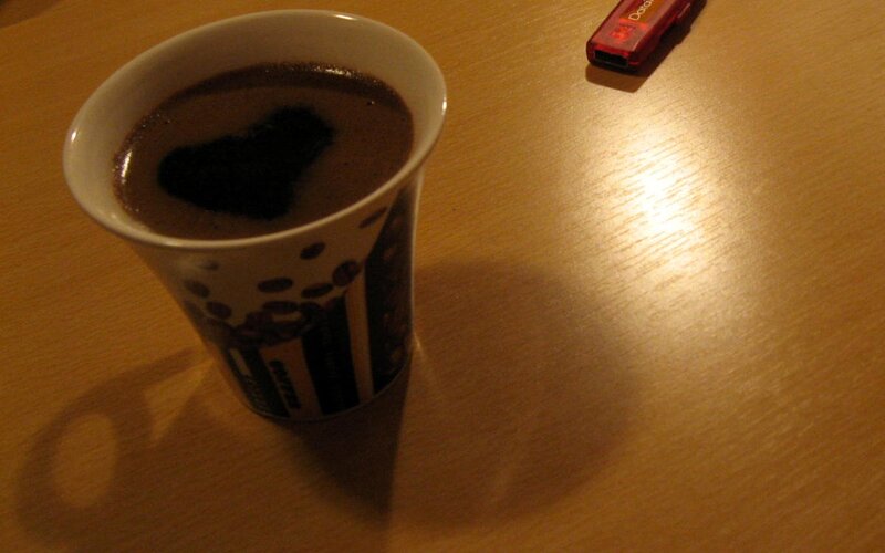 coffee cup with heart shape