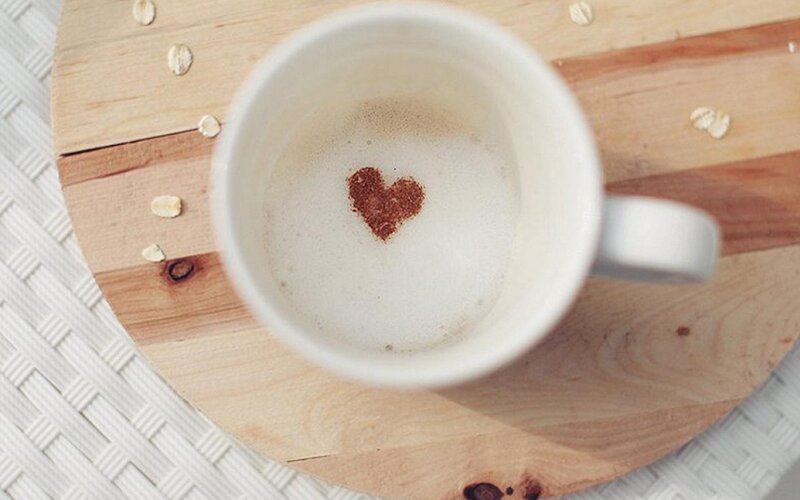 Coffee Cup with Heart — White, Calm, Morning