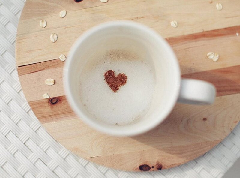 Coffee Cup with Heart — White, Calm