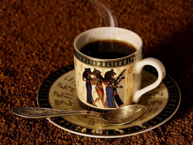 Coffee Cup with Hieroglyphs