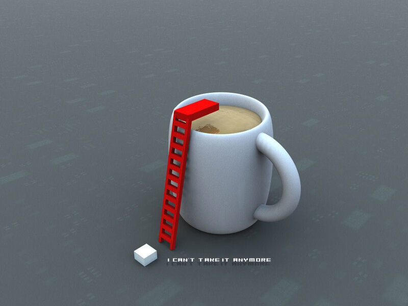 coffee cup with ladder