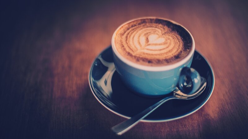 Coffee Cup with Latte Art — Blue, Calm