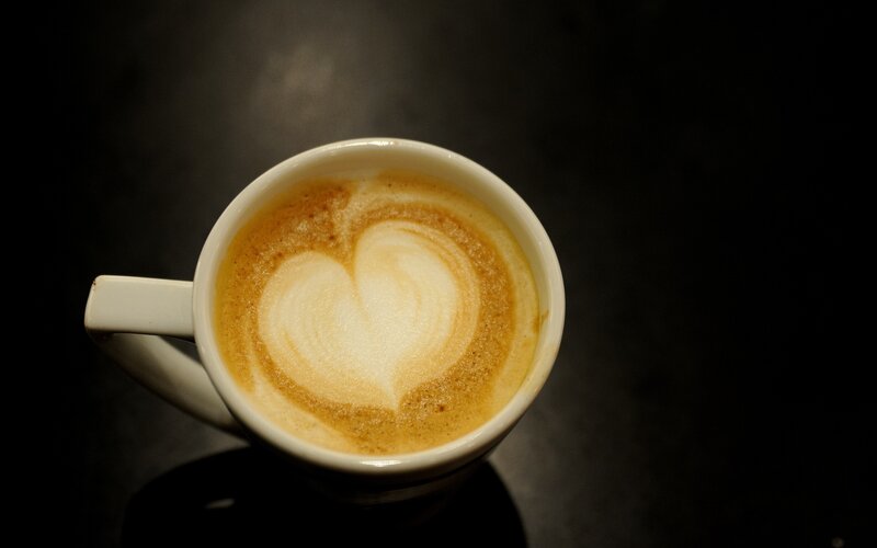 Coffee Cup with Latte Art — Brown, Calm, Night