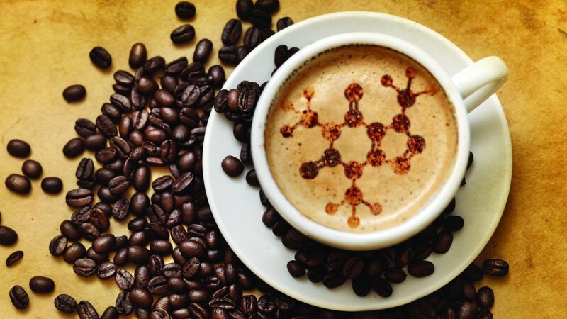Coffee Cup with Latte Art — Brown, Calm, Photograph, Coffee Beans, Saucer, Table