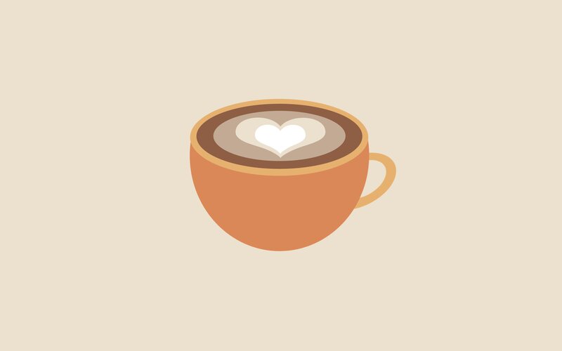 Coffee Cup with Latte Art — Brown, Calm, Vector Art