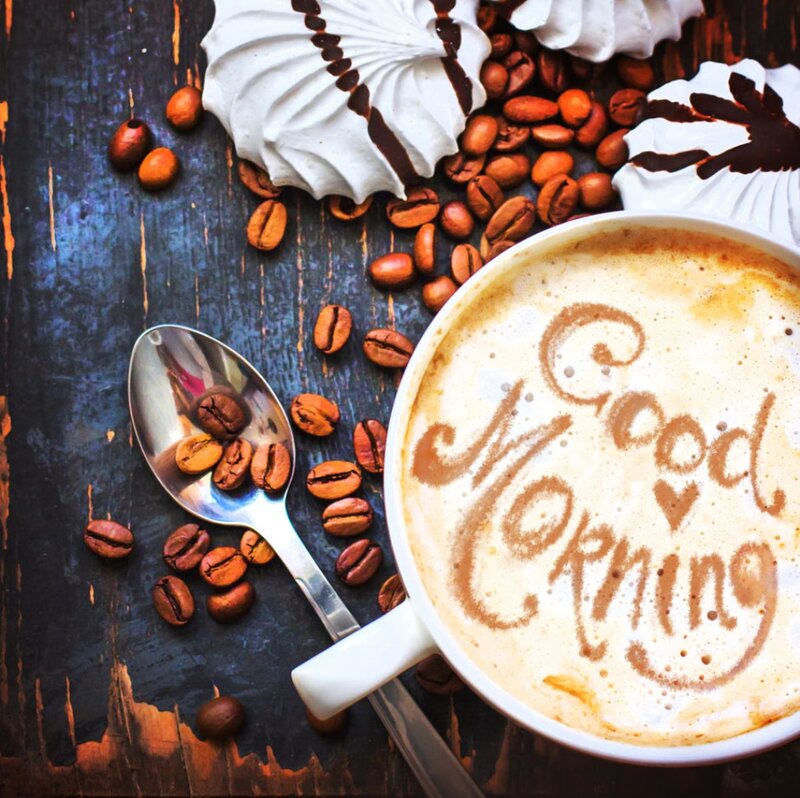 Coffee Cup with Latte Art — Brown, Cozy, Morning, Photograph, Coffee Beans, Meringue
