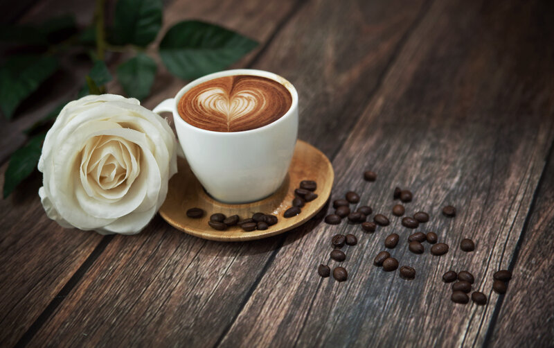 Coffee Cup with Latte Art — Brown, Serene