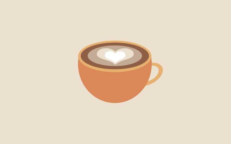 Coffee Cup with Latte Art — Brown
