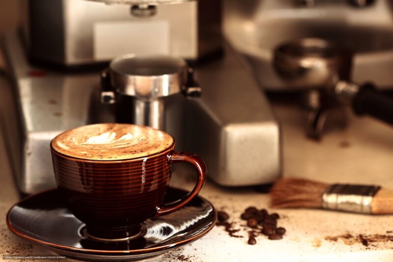 Coffee Cup with Latte Art — Brown, Warm, Photograph