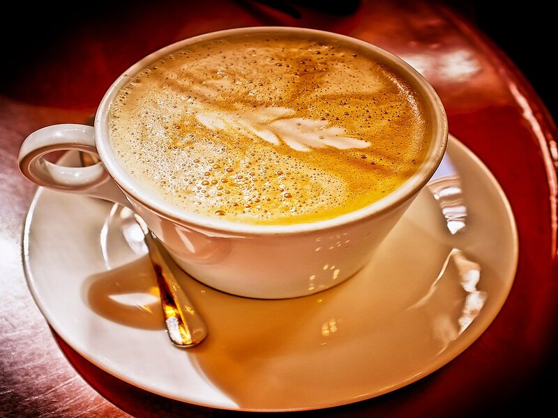 Coffee Cup with Latte Art — Brown, Warm