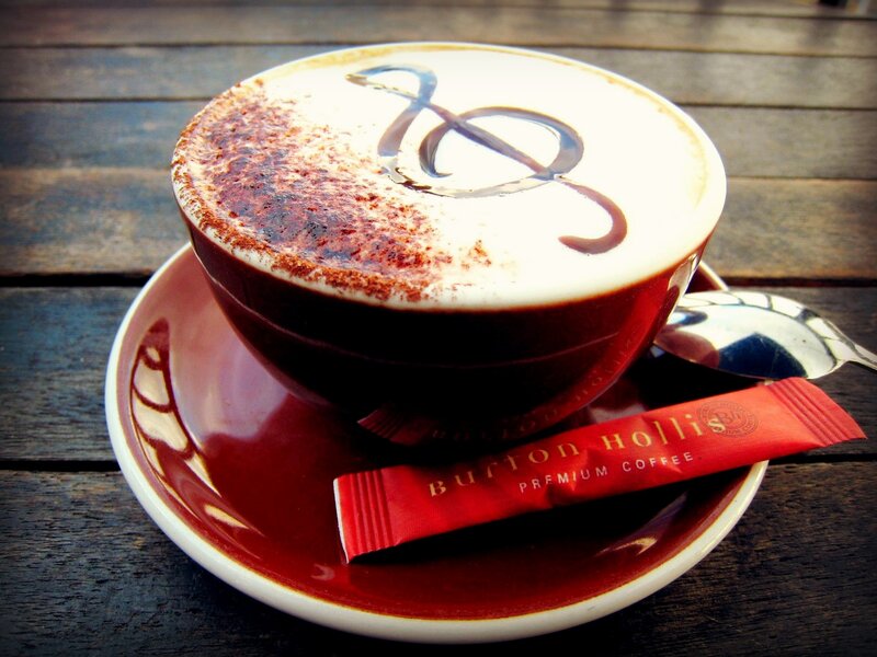 Coffee Cup with Latte Art — Red