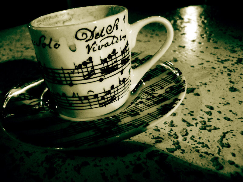 Coffee Cup with Music Notes