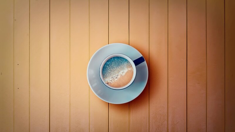 Coffee Cup with Ocean Scene