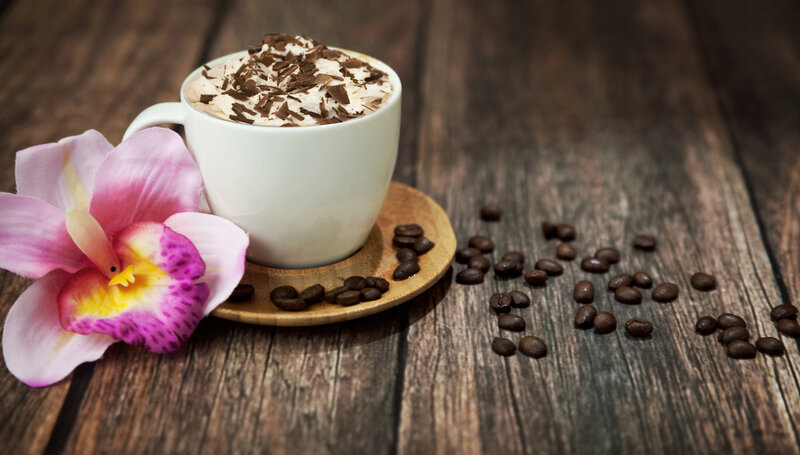 Coffee Cup with Orchid