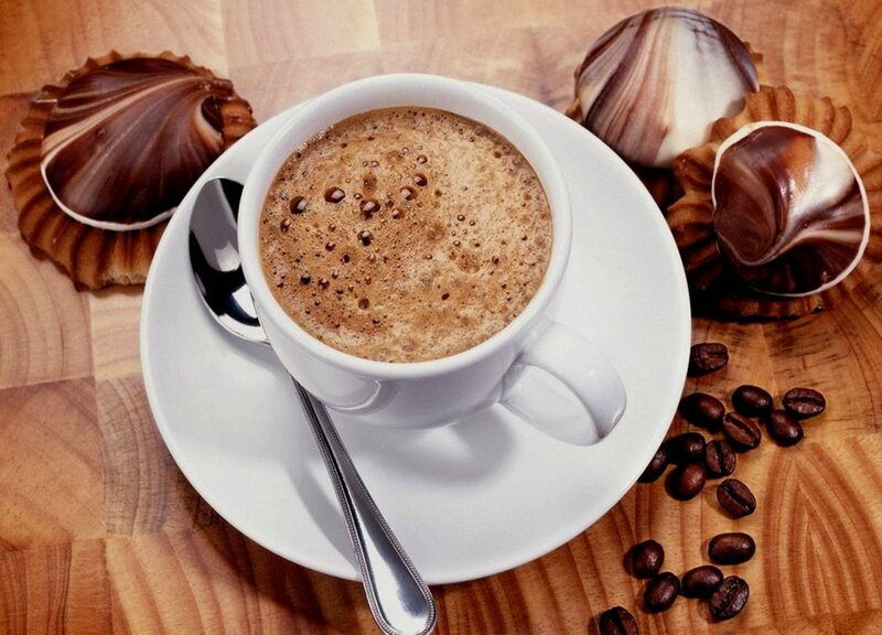 Coffee Cup with Pastries — Brown