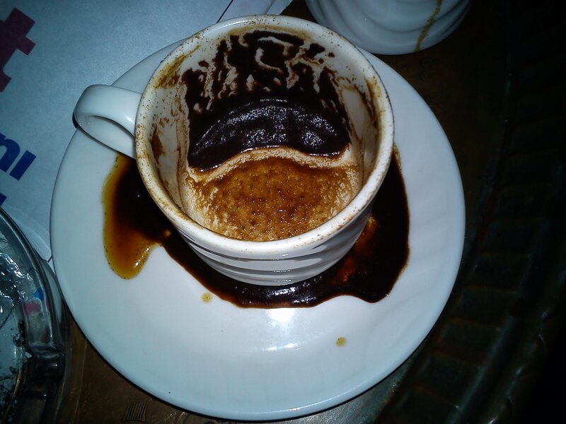 Coffee Cup with Residue — White
