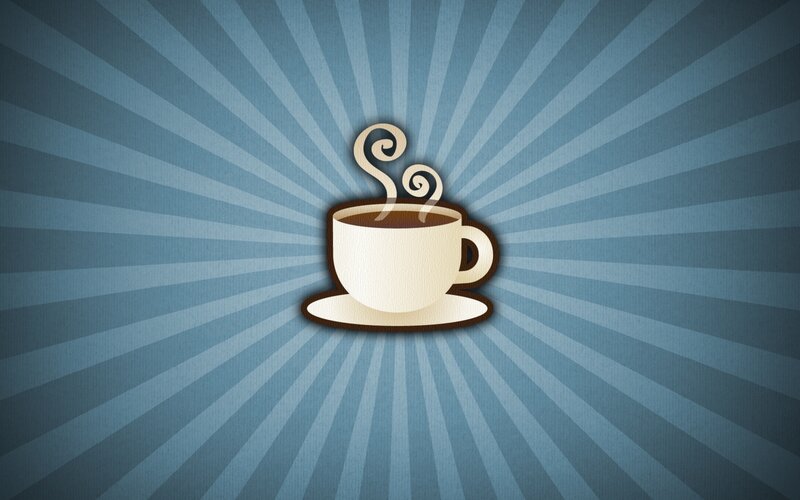 Coffee Cup with Steam — Blue