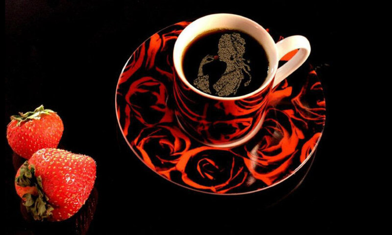 Coffee Cup with Strawberries