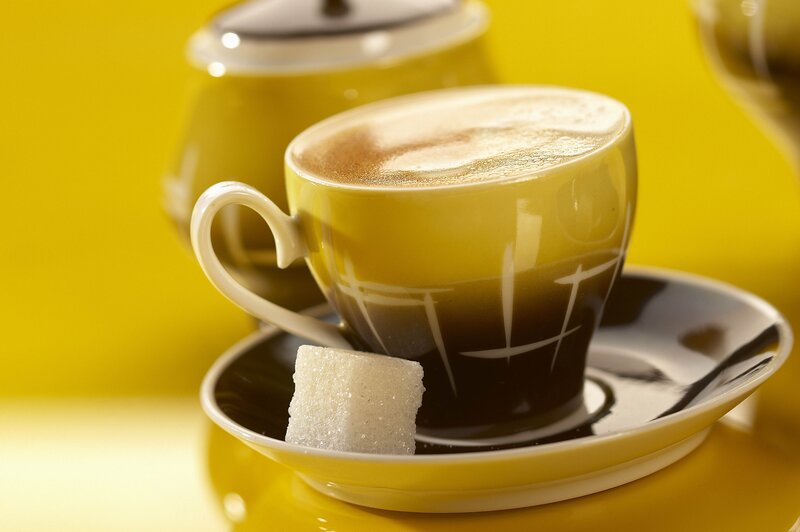 coffee cup with sugar cube