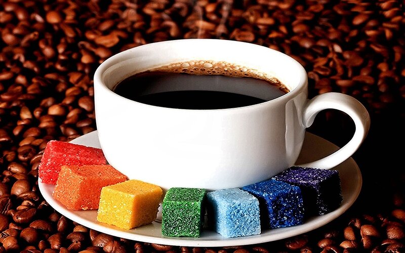 Coffee Cup with Sugar Cubes