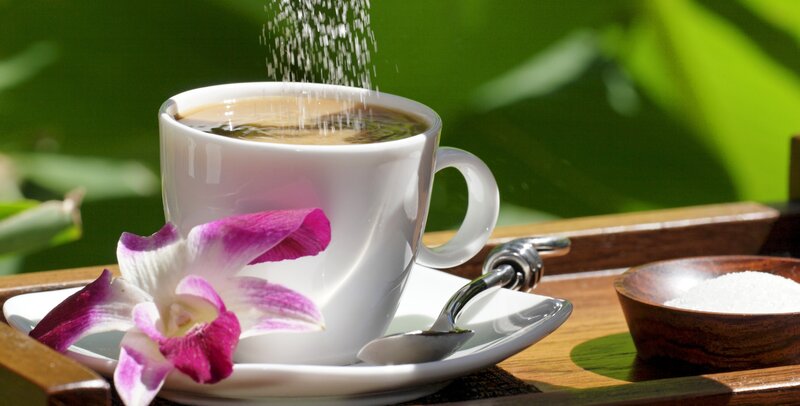 Coffee Cup with Sugar — White