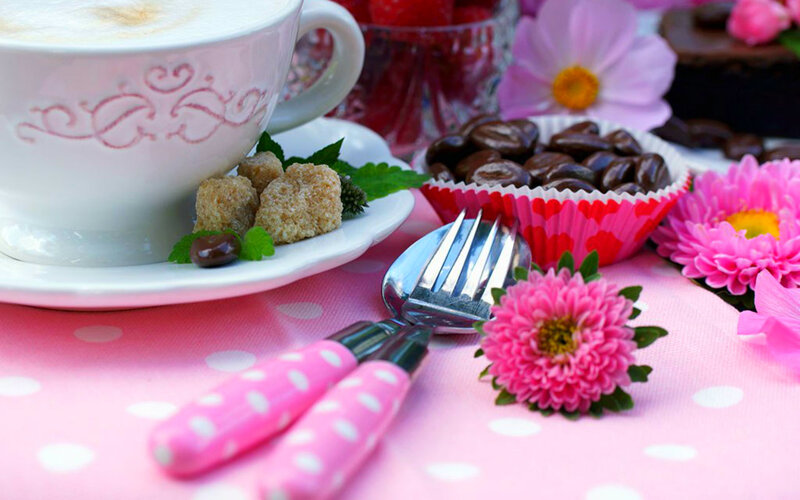 Coffee Cup with Sweets — Pink