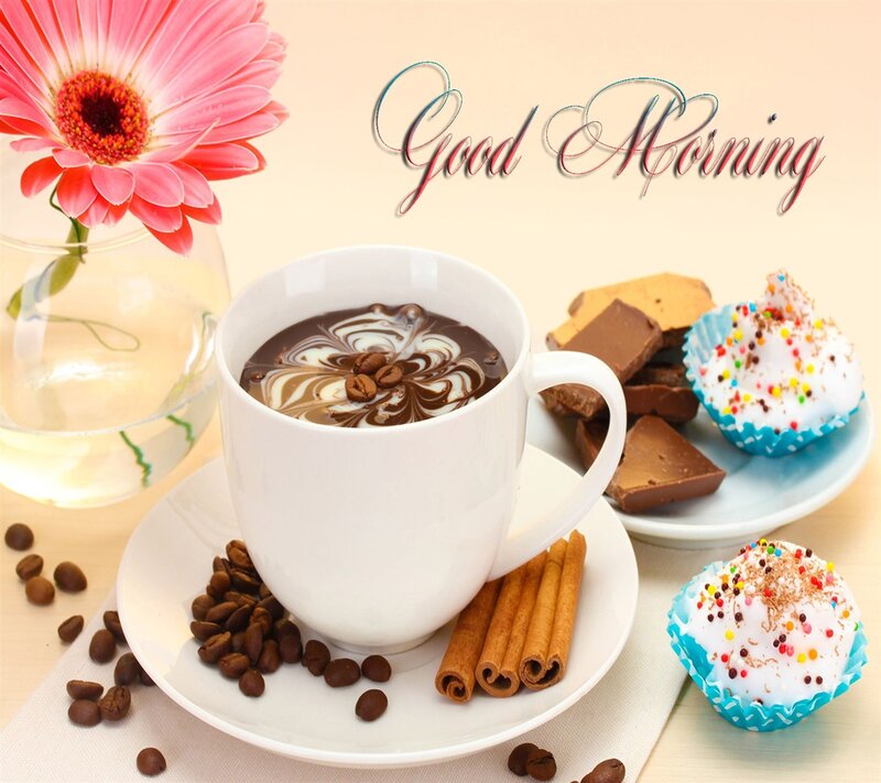 Coffee Cup with Sweets — White