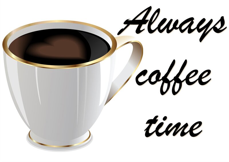 Coffee Cup with Text — White