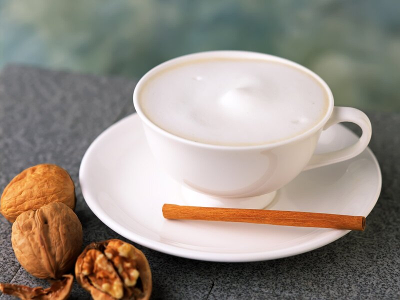Coffee Cup with Walnuts — White