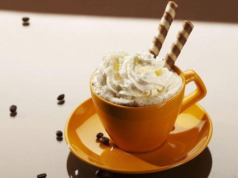 Coffee Cup with Whipped Cream — Yellow