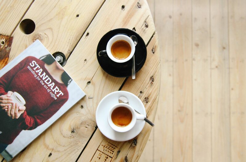 Coffee Cups on Table — Brown, Calm, Morning