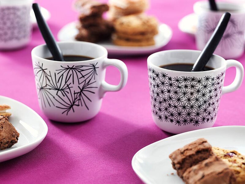 Coffee Cups with Pastries