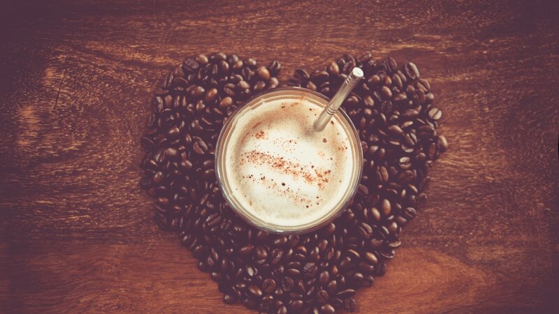 Coffee Drink in Heart Shape — Brown
