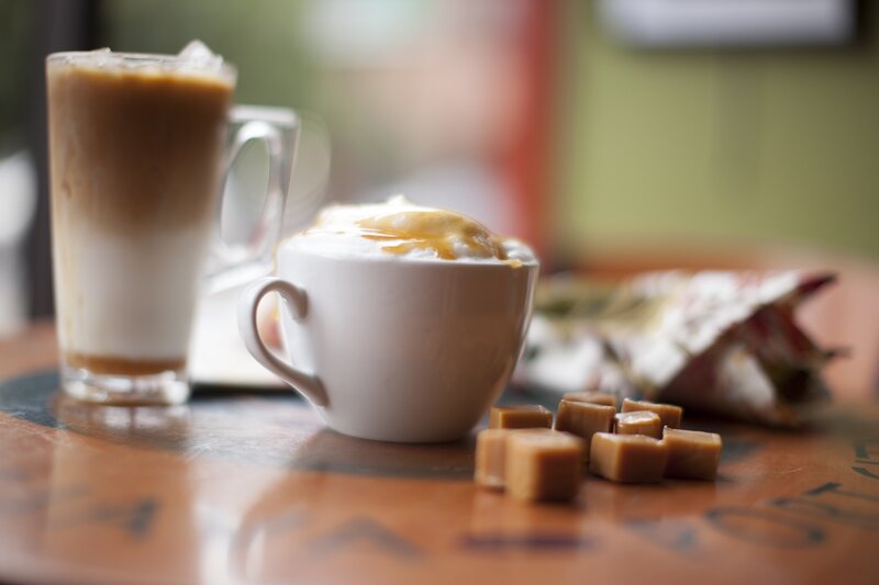 Coffee Drinks on Table — Brown