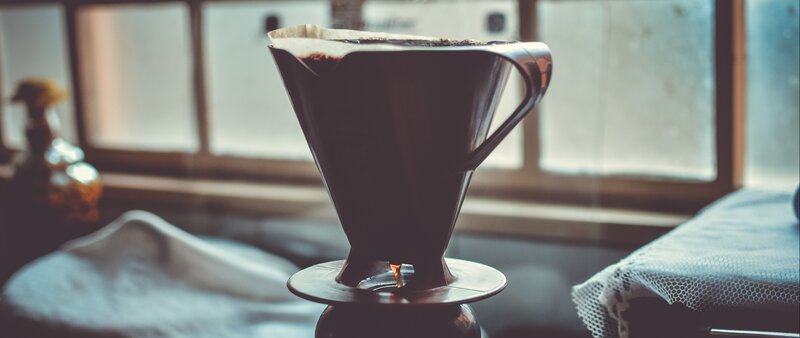 Coffee Dripper on Table — Brown