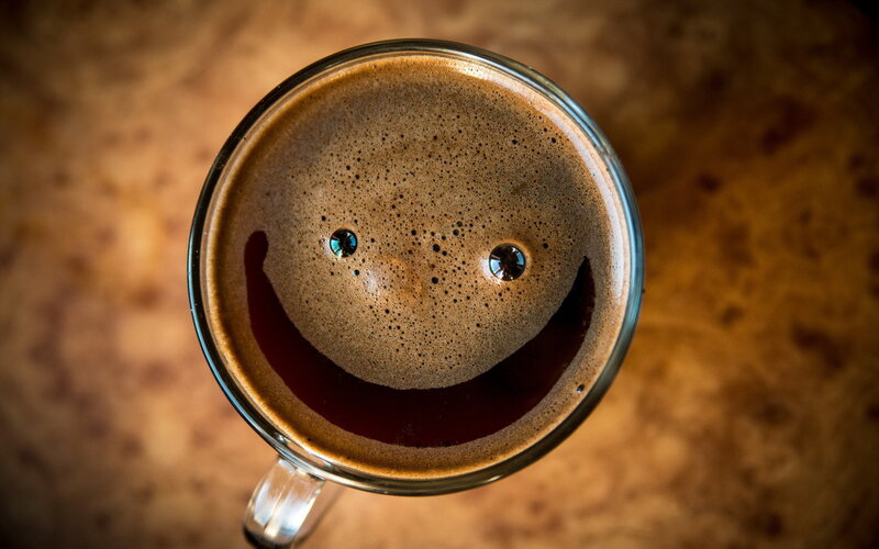 Coffee Foam Smiley Face — Brown